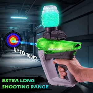 تفنگ اسباب بازی شارژی رگباری تیر ژله ای و شبرنگ مدل SKD CS001S_تفنگ اسباب بازی