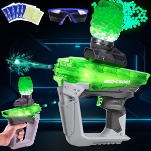 تفنگ اسباب بازی شارژی رگباری تیر ژله ای و شبرنگ مدل SKD CS001S_تفنگ اسباب بازی