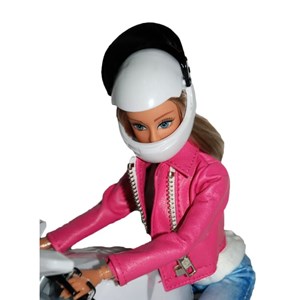 عروسک باربی دفا لوسی موتور سوار با کلاه کاسکت سفید مدل Defa Lucy Doll 8459_عروسک