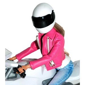 عروسک باربی دفا لوسی موتور سوار با کلاه کاسکت سفید مدل Defa Lucy Doll 8459_عروسک