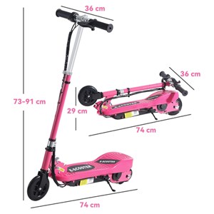 اسکوتر برقی تاشو 120 واتی با ارتفاع قابل تنظیم رنگ صورتی مدل HOMCOM E Scooter_اسکوتر