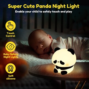 چراغ خواب سیلیکونی شارژی طرح پاندا خجالتی _اتاق کودک