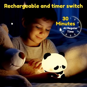 چراغ خواب سیلیکونی شارژی طرح پاندا خجالتی _اتاق کودک