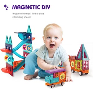 اسباب بازی ساختنی تایل مگنتی 111 قطعه مدل Magic Magnetic Blocks _لگو