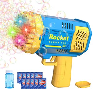 تفنگ اسباب بازی حباب ساز چراغ دار رنگ آبی مدل Mini Bubble Gun Rocket _تفنگ اسباب بازی