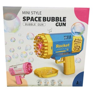 تفنگ اسباب بازی حباب ساز چراغ دار رنگ آبی مدل Mini Bubble Gun Rocket _تفنگ اسباب بازی