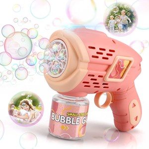 تفنگ اسباب بازی حباب ساز چراغ دار رنگ صورتی مدل Geometric Bubble Gun_تفنگ اسباب بازی