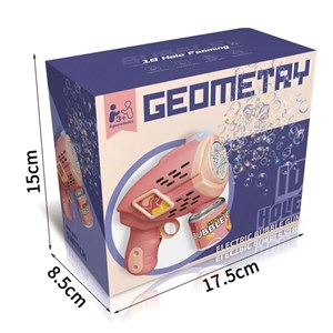 تفنگ اسباب بازی حباب ساز چراغ دار رنگ صورتی مدل Geometric Bubble Gun_تفنگ اسباب بازی