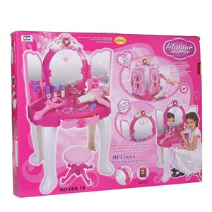 ست اسباب بازی میز آرایش صندلی دار موزیکال همراه با ریموت عصای جادویی مدل 00818_اسباب بازی لوازم خانگی