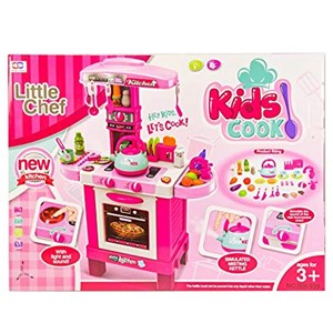 اسباب بازی ست آشپزخانه دخترانه صورتی 42 پارچه برند ژیونگ چنگ_اسباب بازی لوازم خانگی