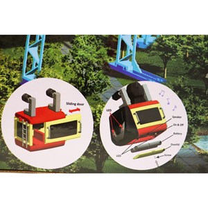 اسباب بازی مونوریل قطار هوایی سایز بزرگ 3 واگن 86 قطعه_ ماشین اسباب بازی