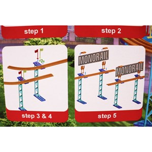 اسباب بازی مونوریل قطار هوایی سایز بزرگ 3 واگن 86 قطعه_ ماشین اسباب بازی