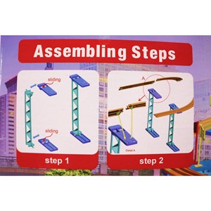 اسباب بازی مونوریل قطار هوایی سایز بزرگ 3 واگن 86 قطعه_ ماشین اسباب بازی