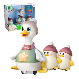 اردک و جوجه موزیکال هولی تویز سنسور دار مدل Hola Toys Musical Waddling Duck Family HE9987_اسباب بازی نوزادی