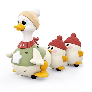 اردک و جوجه موزیکال هولی تویز سنسور دار مدل Hola Toys Musical Waddling Duck Family HE9987_اسباب بازی نوزادی