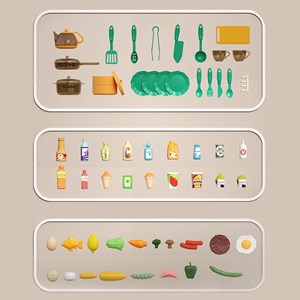 ست اسباب بازی آشپزخانه سایز بزرگ موزیکال و چراغدار 57 قطعه_اسباب بازی لوازم خانگی