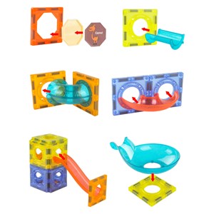 اسباب بازی ساختنی تایل مگنتی 75 قطعه چراغدار مدل Light Magnetic Blocks _لگو