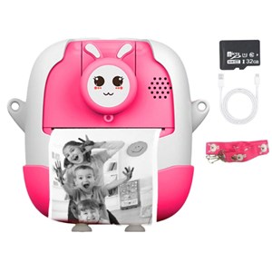 دوربین عکاسی و فیلمبرداری دیجیتال کودک با چاپ فوری حرارتی و رم 32 گیگ صورتی_اسباب بازی دیجیتال و هوشمند