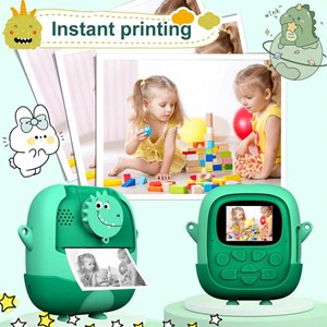 دوربین عکاسی و فیلمبرداری دیجیتال کودک با چاپ فوری حرارتی و رم 32 گیگ سبز_ اسباب بازی دیجیتال و هوشمند