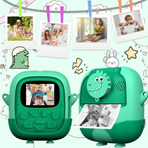 دوربین عکاسی و فیلمبرداری دیجیتال کودک با چاپ فوری حرارتی و رم 32 گیگ سبز_ اسباب بازی دیجیتال و هوشمند