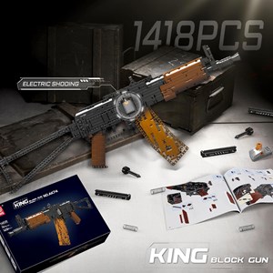 لگو کریتور تفنگ کلاشینکف 1418 قطعه با قابلیت تیر اندازی مدل MOULD KING 14020 AKS47_U Assault Rifle Gun_لگو