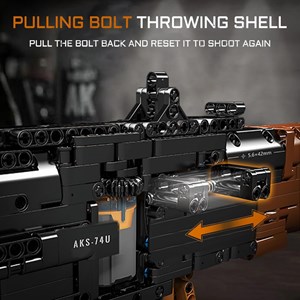 لگو کریتور تفنگ کلاشینکف 1418 قطعه با قابلیت تیر اندازی مدل MOULD KING 14020 AKS47_U Assault Rifle Gun_لگو