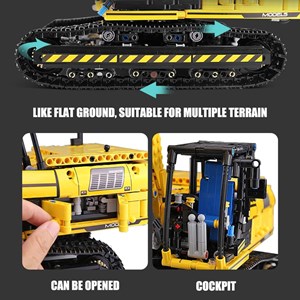 لگو تکنیک ماشین بیل مکانیکی کنترلی 1830 قطعه مدل MOULD KING 13112 Tracked Excavator Remote Controlled_لگو