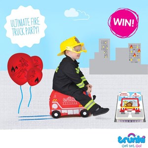 چمدان سواری کودک با ظرفیت 18 لیتر طرح ماشین آتش نشانی مدل 00254 Trunki 18L_کیف و کوله پشتی