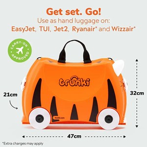 چمدان سواری کودک با ظرفیت 18 لیتر طرح ببر نارنجی مدل 0085 Trunki 18L_کیف و کوله پشتی