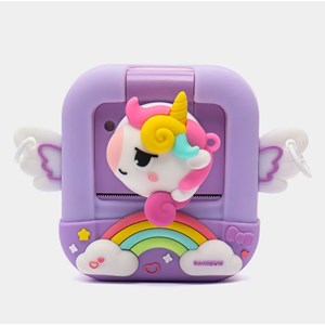 دوربین عکاسی و فیلمبرداری دیجیتال کودک با چاپ فوری حرارتی طرح یونیکورن بنفش مدل M9_ اسباب بازی دیجیتال و هوشمند