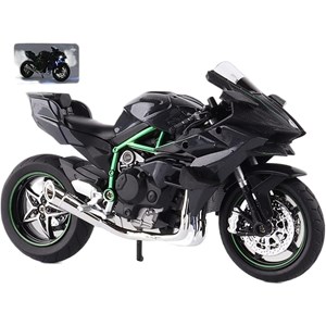 موتور شارژی کاوازاکی نینجا H2R دودزا همراه با پایه مقیاس 1:6 مدل Kawasaki H2R Alloy Racing Motorcycle_ماشین اسباب بازی