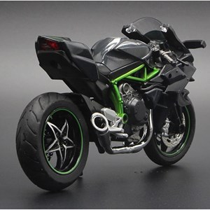 موتور شارژی کاوازاکی نینجا H2R دودزا همراه با پایه مقیاس 1:6 مدل Kawasaki H2R Alloy Racing Motorcycle_ماشین اسباب بازی