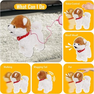 عروسک رباتیک هاپو پشمالو سخنگو و موزیکال با دسته ی کنترلی مدل Electric Singing Dog Toys 968_ عروسک رباتیک