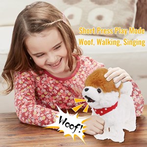 عروسک رباتیک هاپو پشمالو سخنگو و موزیکال با دسته ی کنترلی مدل Electric Singing Dog Toys 968_ عروسک رباتیک