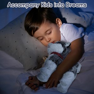 عروسک رباتیک هاپو پشمالو سخنگو و موزیکال با دسته ی کنترلی طوسی مدل Electric Singing Dog Toys 968 _عروسک رباتیک