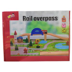 پازل شهر کوچک چوبی همراه با قطار و ریل، 40 قطعه مدل 861 Rail Overpass Wooden_لگو