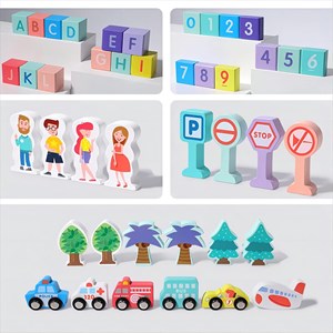 بلوک چوبی خانه سازی بریکس سطلی 108 قطعه با صفحه بازی مدل JHTOY 139 _لگو