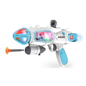 تفنگ اسباب بازی موزیکال بلستر فضایی دودزا با تیرهای چسبانکی مدل Space Smoke Blaster Gun 923_تفنگ اسباب بازی