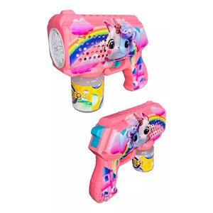 تفنگ اسباب بازی حباب ساز چراغ دار طرح یونیکورن مدل Unicorn Bubble Gun_تفنگ اسباب بازی