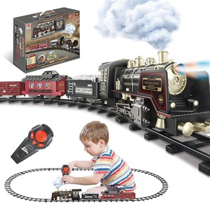 قطار اسباب بازی کنترلی شارژی موزیکال دودزا به همراه ریل_ماشین اسباب بازی
