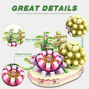 لگو دسته گل ساکولنت 301 قطعه مدل LX A527 _لگو