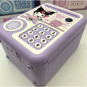 گاوصندوق اثر انگشتی رمز دار باتری خور طرح کرومی مدل MINI BANK 313_ اسباب بازی مشاغل