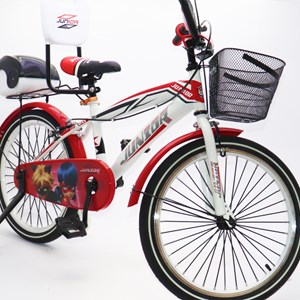 دوچرخه اورجینال کودک سایز 20 طرح دختر کفشدوزکی و گربه سیاه مدل جونیور JUNIOR_دوچرخه