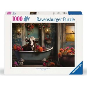 پازل 1000 قطعه راونزبرگر Ravensburger طرح گاو در حمام_لگو