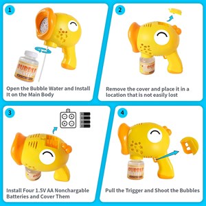 تفنگ اسباب بازی حباب ساز چراغ دار طرح اردک مدل Geometric Bubble Gun 6623_تفنگ اسباب بازی