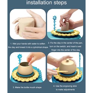 چرخ سفالگری کودک با پدال شارژی طرح دایناسور_اسباب بازی مشاغل