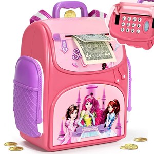 قلک مدل كوله پشتي رمزدار موزیکال طرح پرنسس School Bag Cash Box Musical_کیف و کوله پشتی