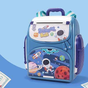 قلک مدل كوله پشتي رمزدار موزیکال طرح فضانورد School Bag Cash Box Musical_کیف و کوله پشتی