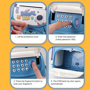 قلک مدل كوله پشتي رمزدار موزیکال طرح فضانورد School Bag Cash Box Musical_کیف و کوله پشتی