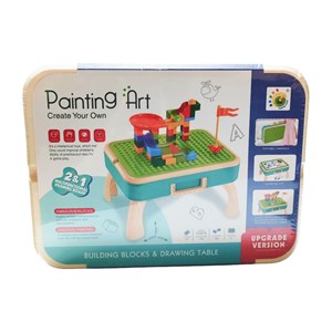 میز دو کاره خلاقیت لگو بازی و وایت برد 58 قطعه_اتاق کودک